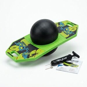 Flybar Pogo Trick Board Green Black Balance Bounce Ball Kids Age 6+ 160lb Max
